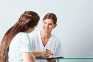 a dental assistant being interviewed